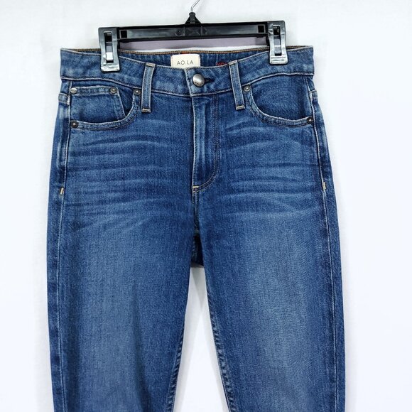 Alice + Olivia AO LA You Look Good Jeans 24 Denim Blue Stretch Tapered Leg - Picture 9 of 15